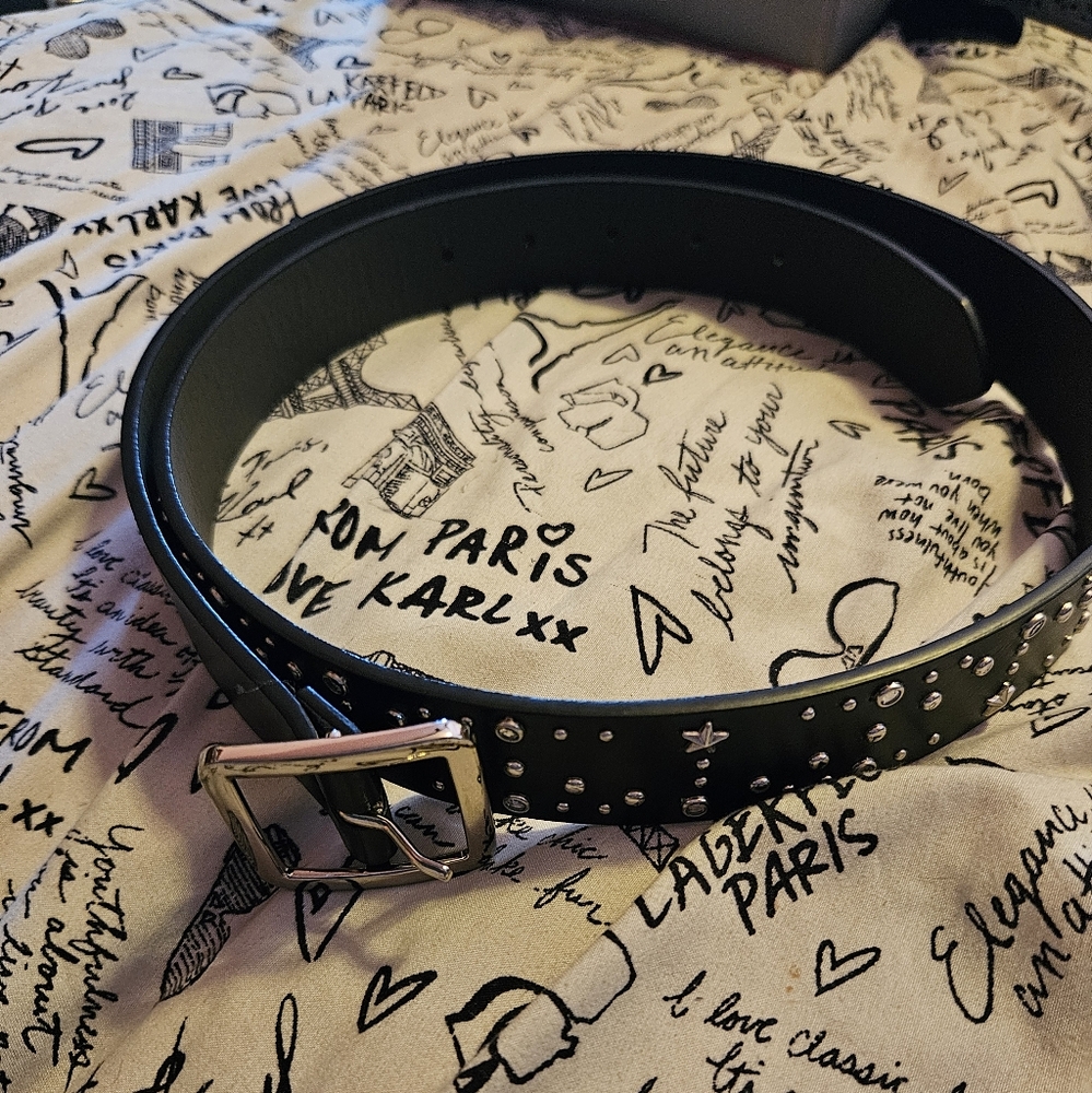 Black Studded Leather Belt